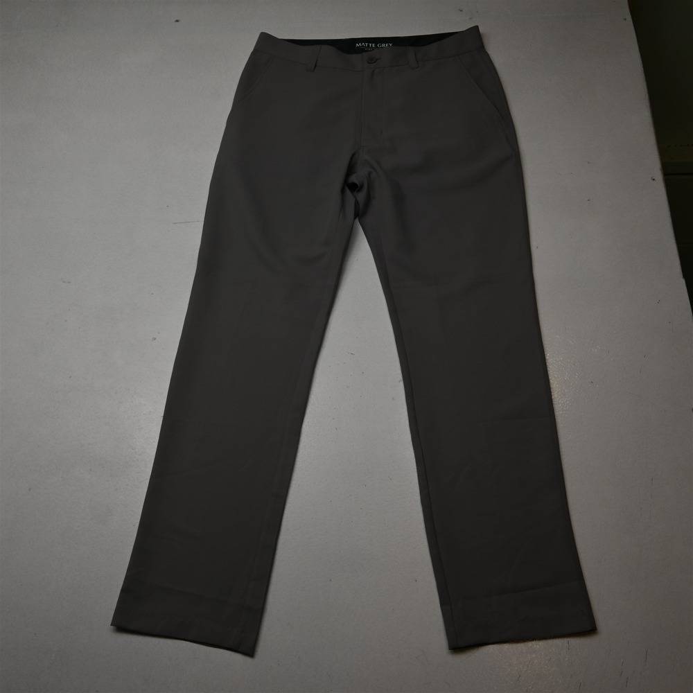Matte Grey 32x32 Gray Black Performance Straight Golf Mens Pants